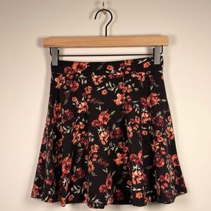 Charlotte Russe Black Floral Mini Skirt